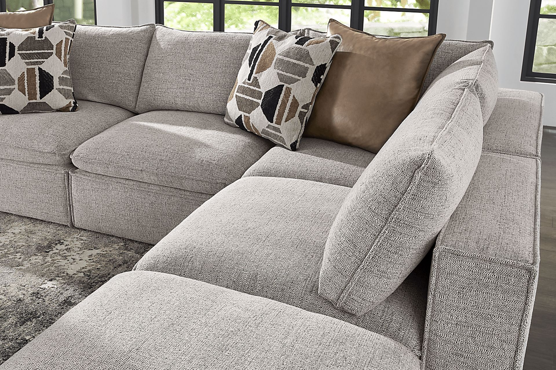 Langford Park Beige 6 Pc Sectional - Image 3