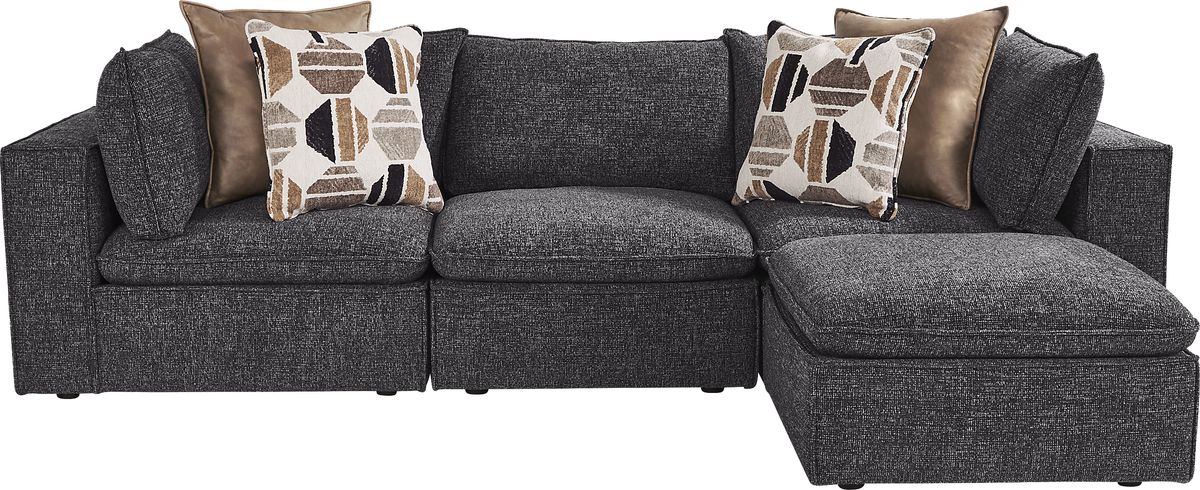 Langford Park Charcoal Black,Gray Chenille,Plush,Woven Fabric