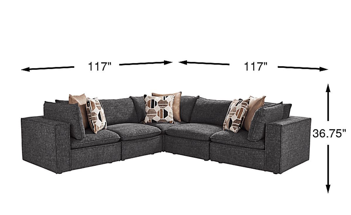Langford Park Charcoal Black,Gray Chenille,Plush,Woven Fabric