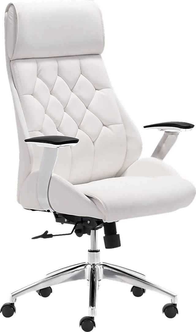 Langley Path White Desk Chair - Thumbnail - Image 1