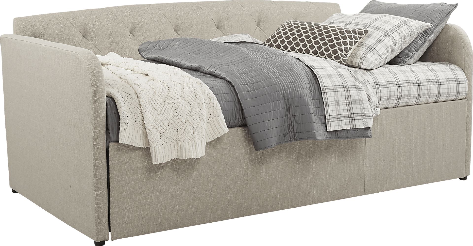 Lanie Beige Tufted Daybed - Image 1