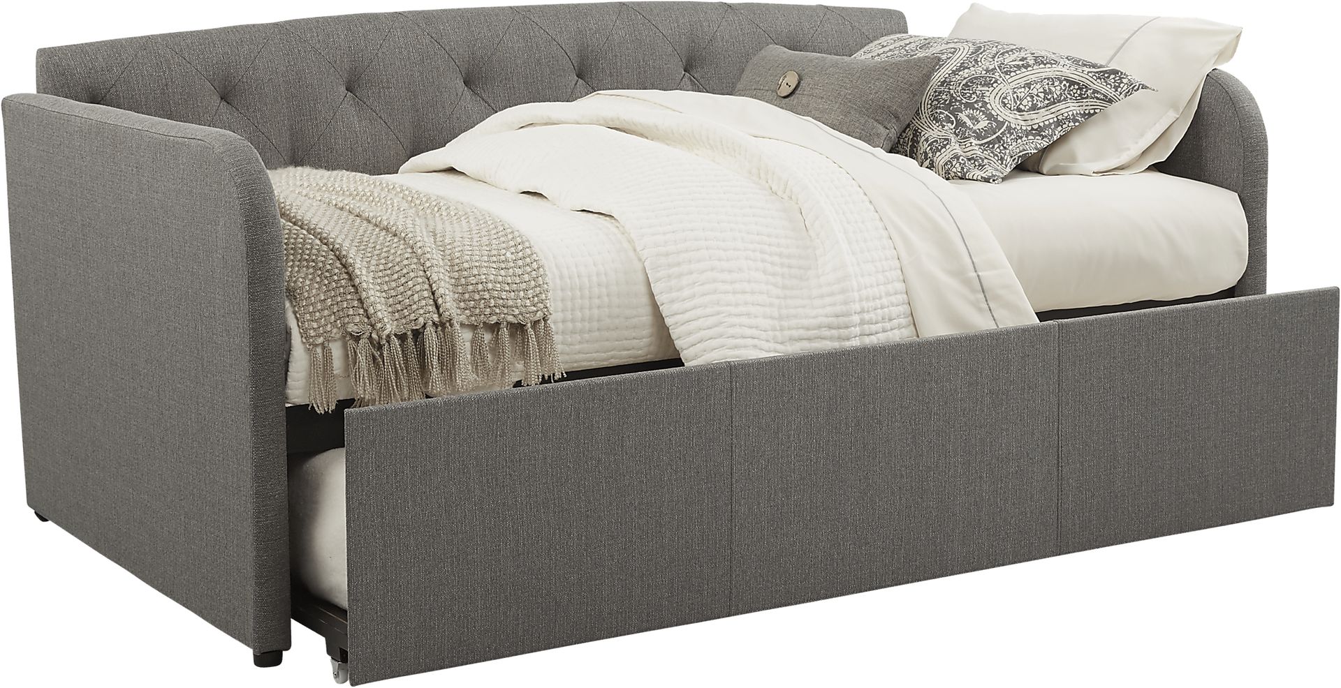 Lanie Gray Tufted Daybed with Trundle - Image 2