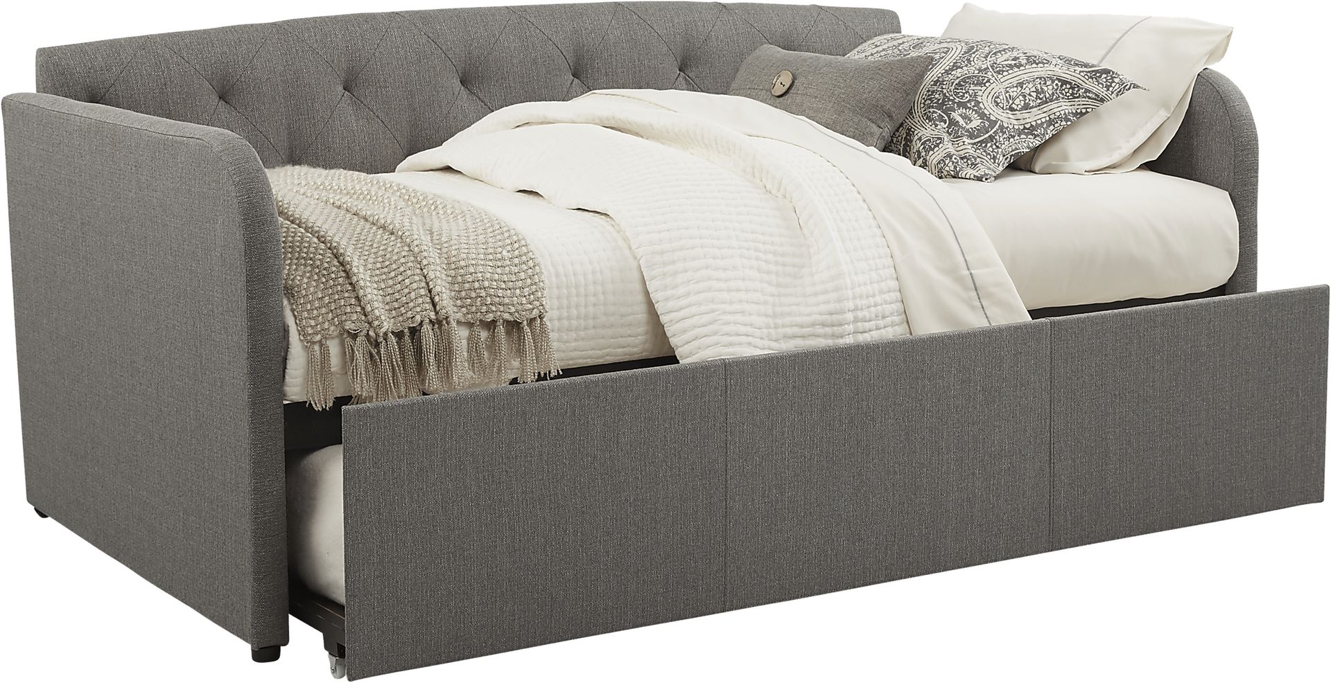 Lanie Gray Tufted Daybed with Trundle - Image 2