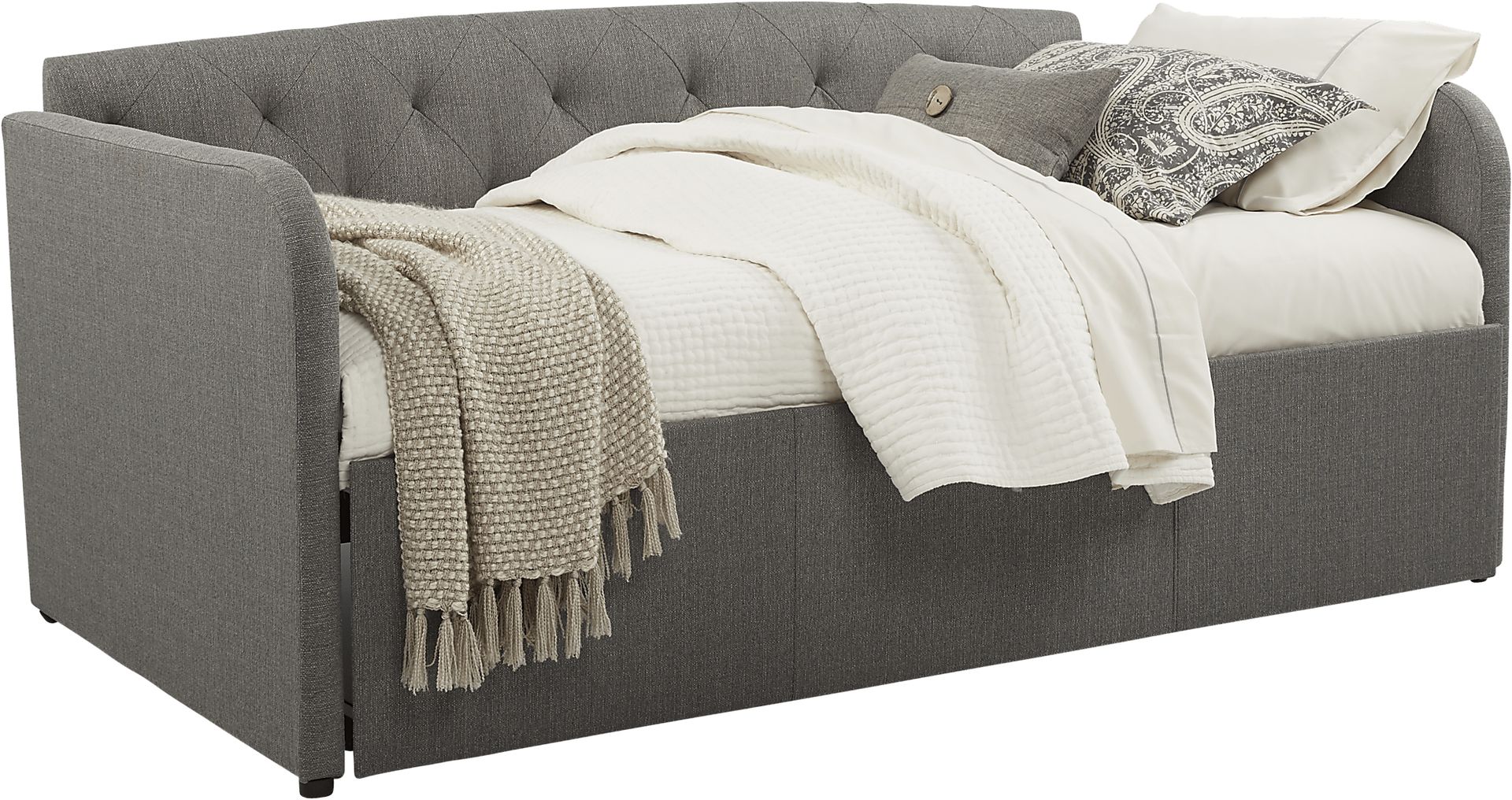 Lanie Gray Tufted Daybed with Trundle - Image 2