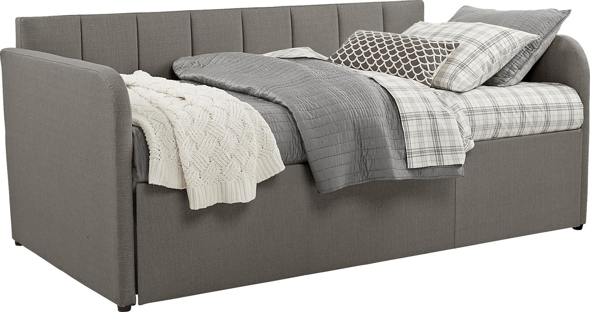 Lanie Gray Vertical Channel Daybed with Trundle - Image 1