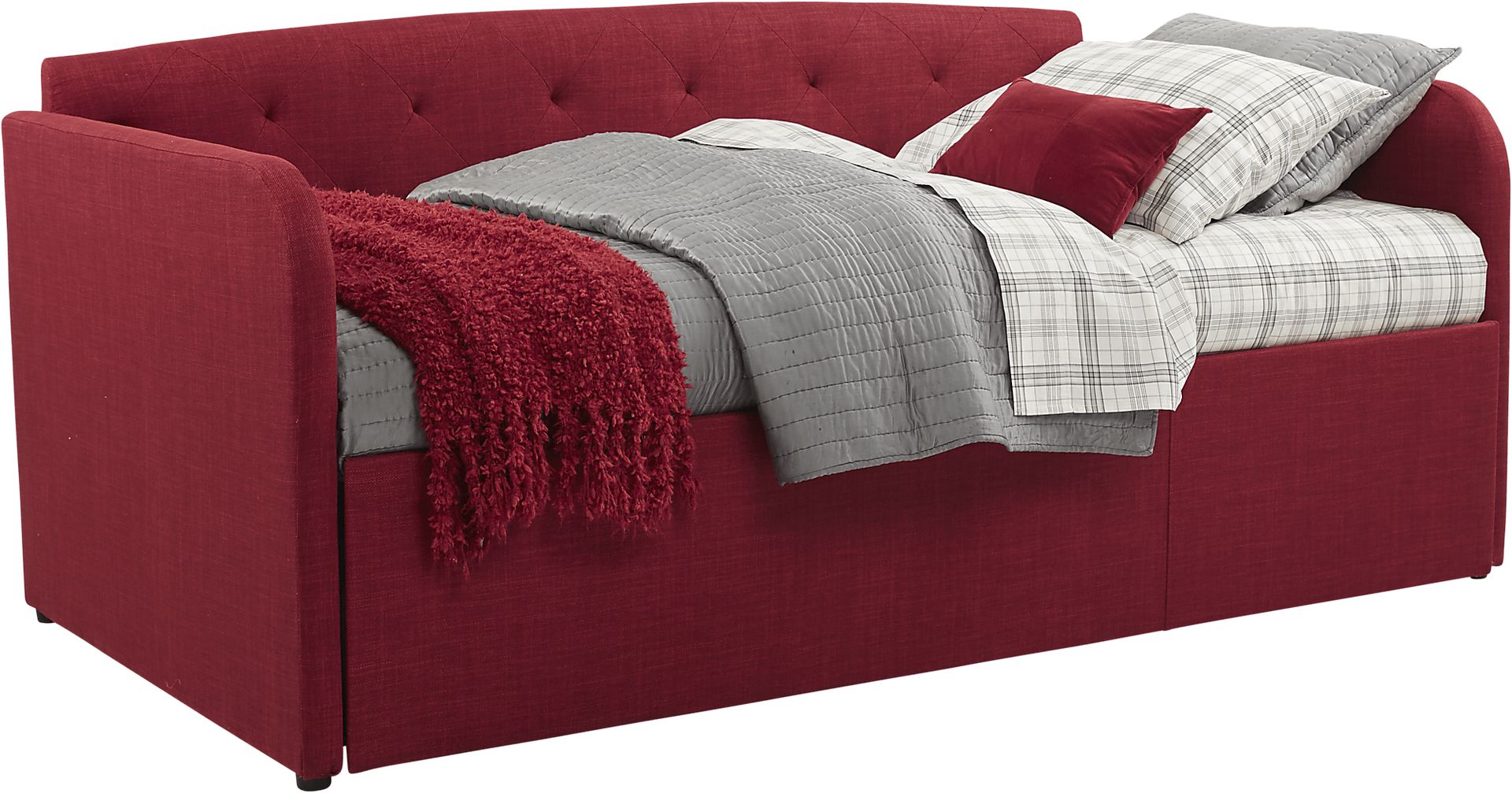 Lanie Red Tufted Daybed with Trundle - Image 2