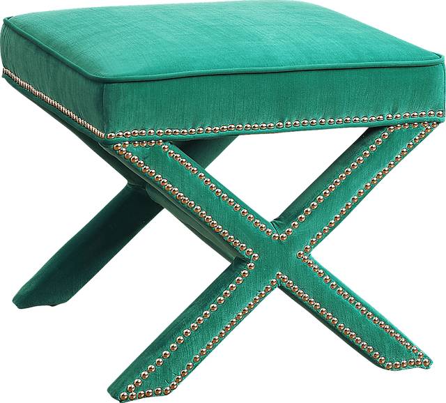 Lanier Aqua Ottoman - Thumbnail - Image 1