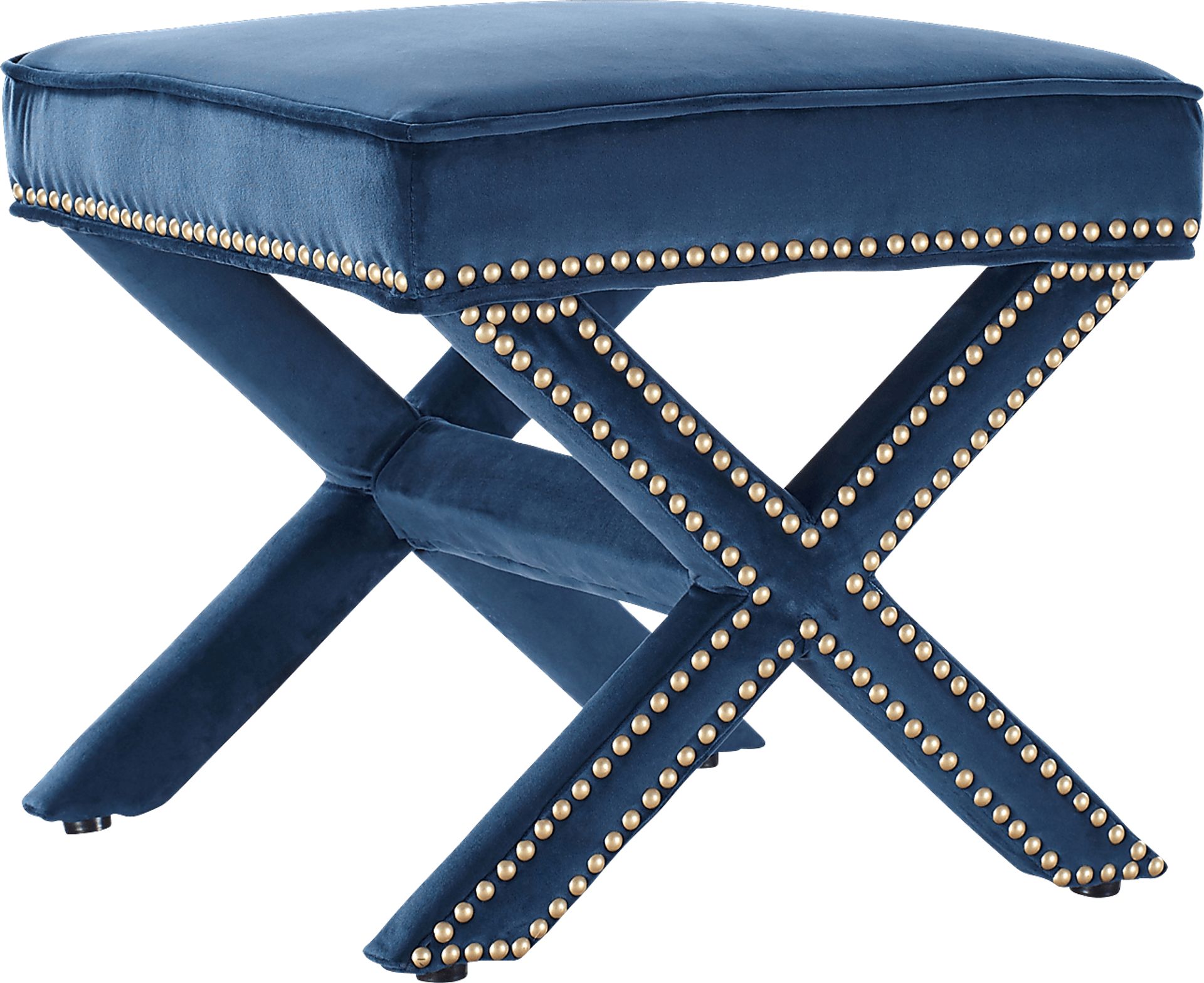 Lanier Blue Ottoman - Image 1