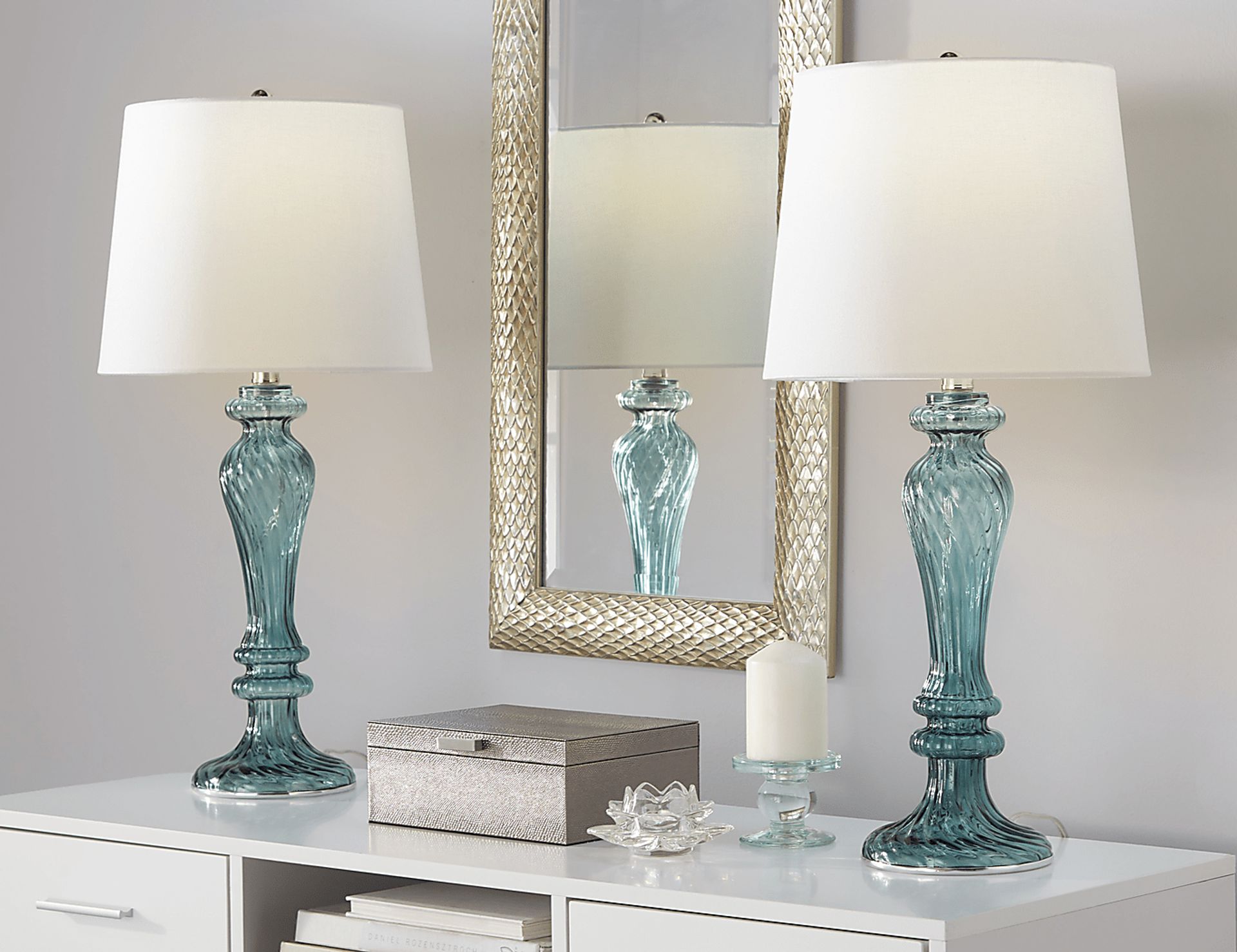 Lannoo Hills Turquoise Lamp, Set of 2 - Image 2