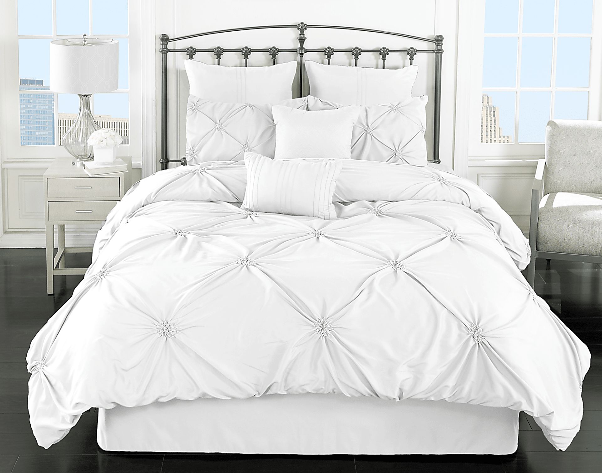 Lanre White 8 Pc King Comforter Set - Image 1