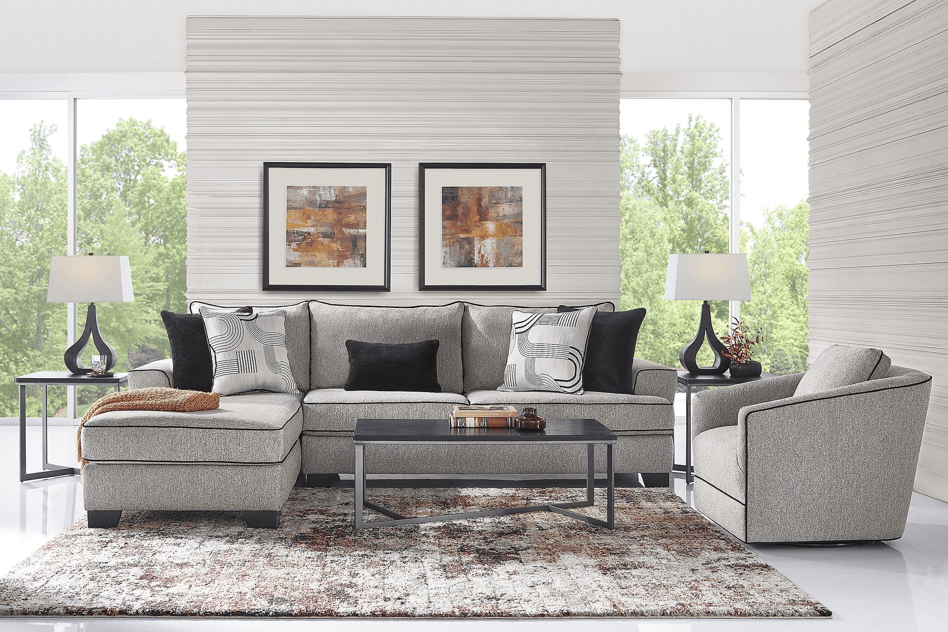 Lansing Lane Gray 2 Pc Sectional - Image 2