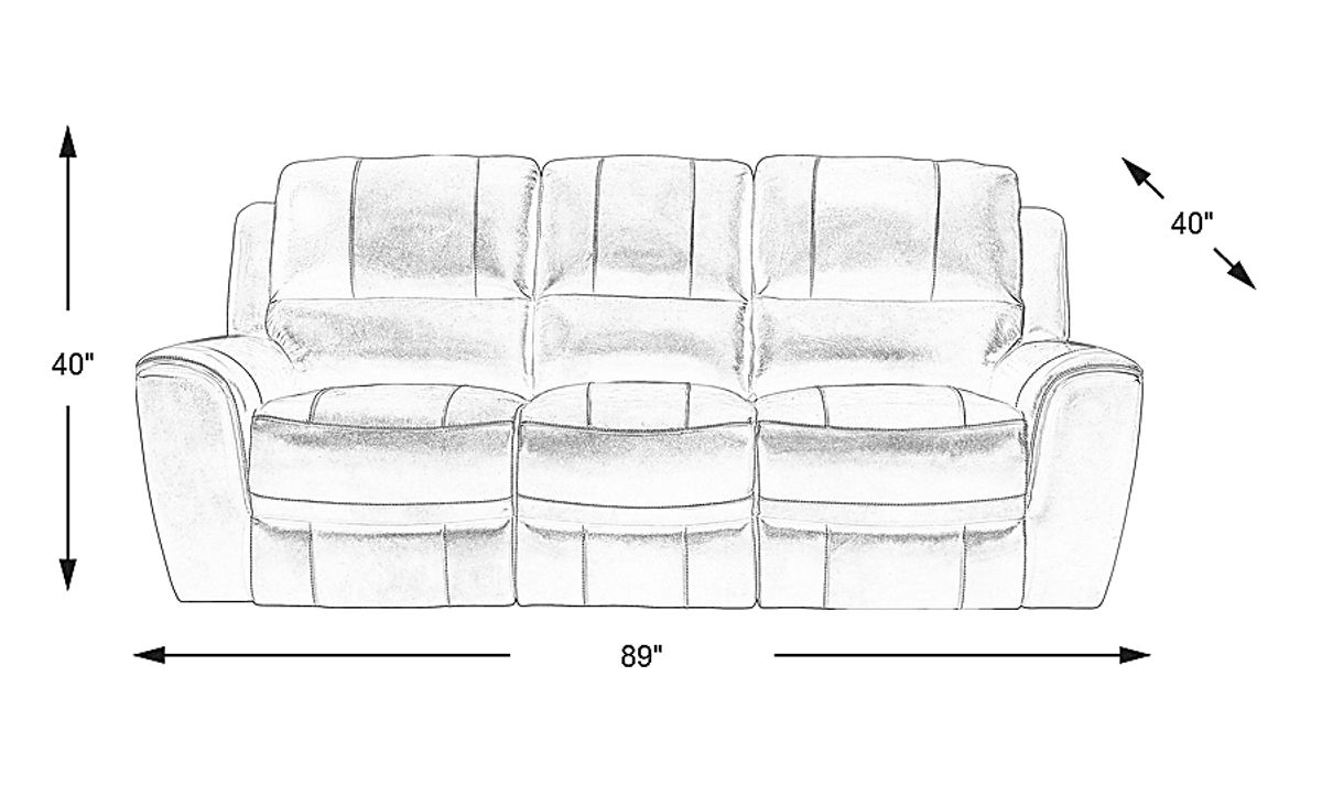 Lanzo Gray Leather Dual Power Reclining Sofa | Rooms to Go