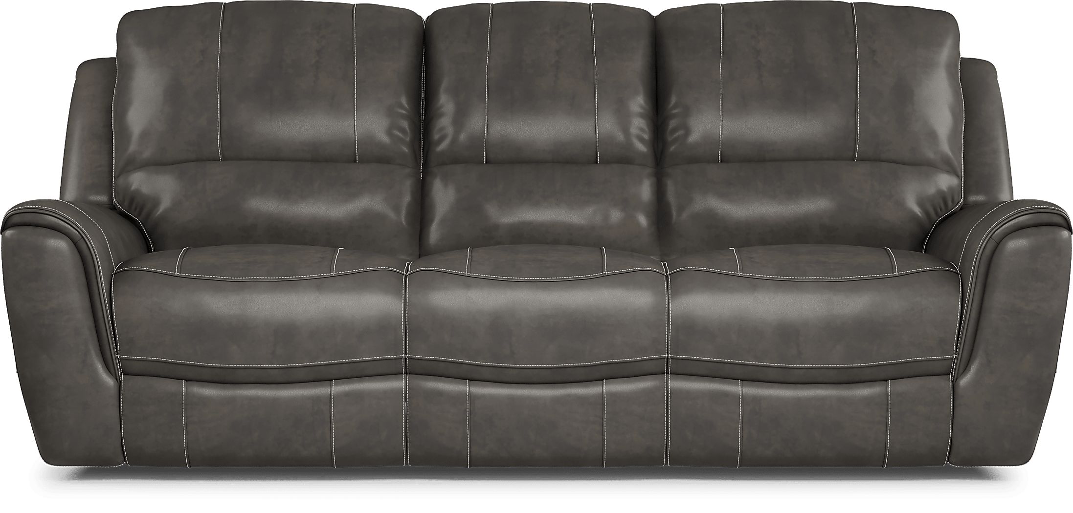 Global Furniture CAPRIGRY-SL Capri Gray Italian Leather Reclining Power  Sofa And Loveseat