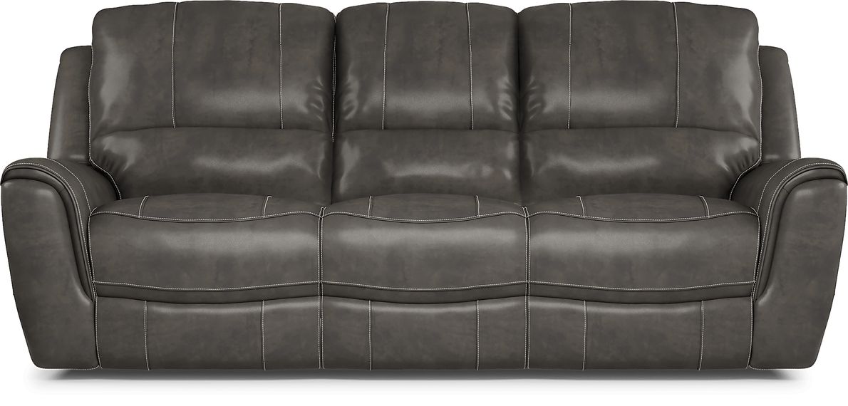 Lanzo Leather Dual Power Reclining Sofa