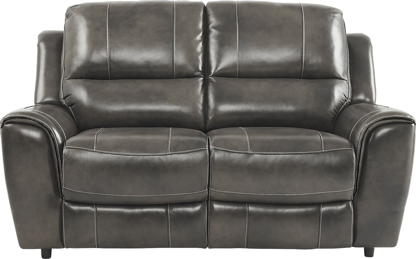 Lanzo Gray Leather Loveseat Rooms To Go