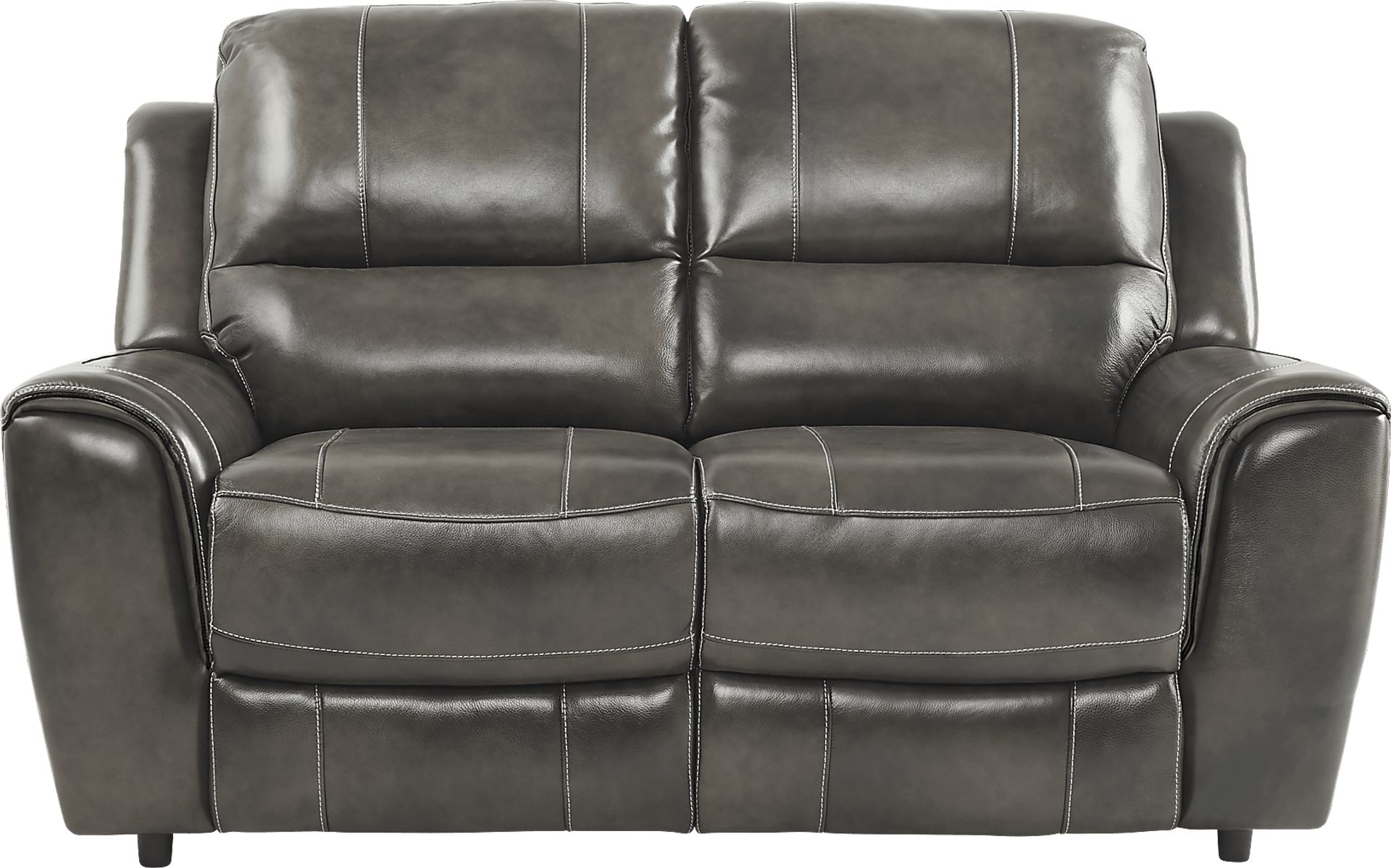 Lanzo Gray Leather 5 Pc Living Room with Reclining Sofa - Image 6