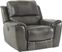 Lanzo Gray Leather 3 Pc Living Room with Reclining Sofa