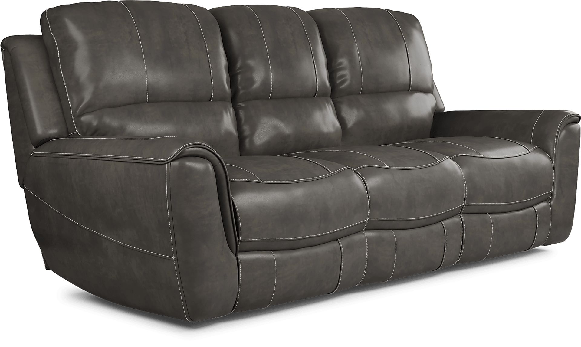 Lanzo Gray Leather 5 Pc Living Room with Reclining Sofa - Image 3