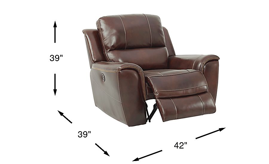 Lanzo Merlot Leather Power Recliner | Rooms to Go