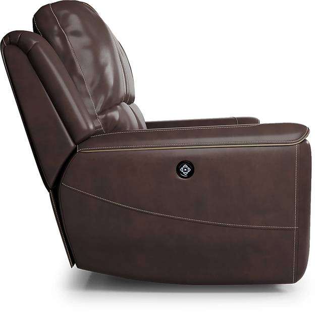 Lanzo Merlot Leather Dual Power Reclining Sofa - Thumbnail - Image 3