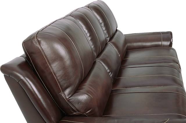 Lanzo Merlot Leather Dual Power Reclining Sofa - Thumbnail - Image 4