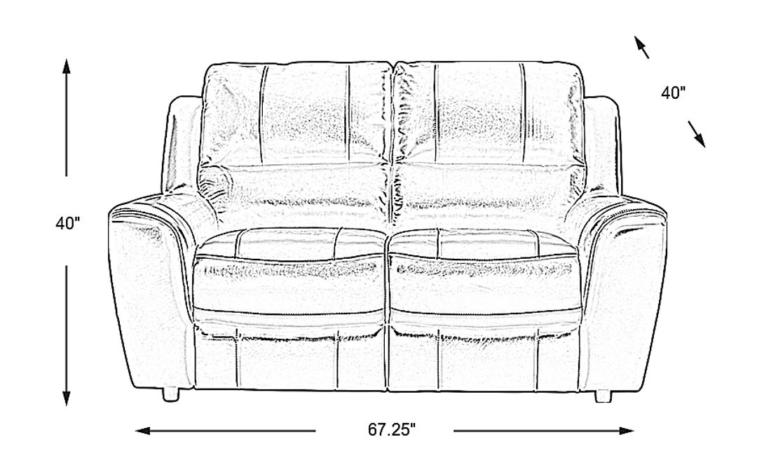Lanzo Leather Stationary Loveseat
