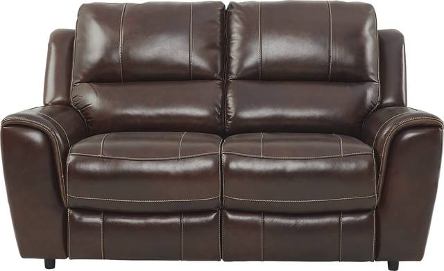Lanzo Merlot Leather 5 Pc Living Room with Reclining Sofa - Thumbnail - Image 5