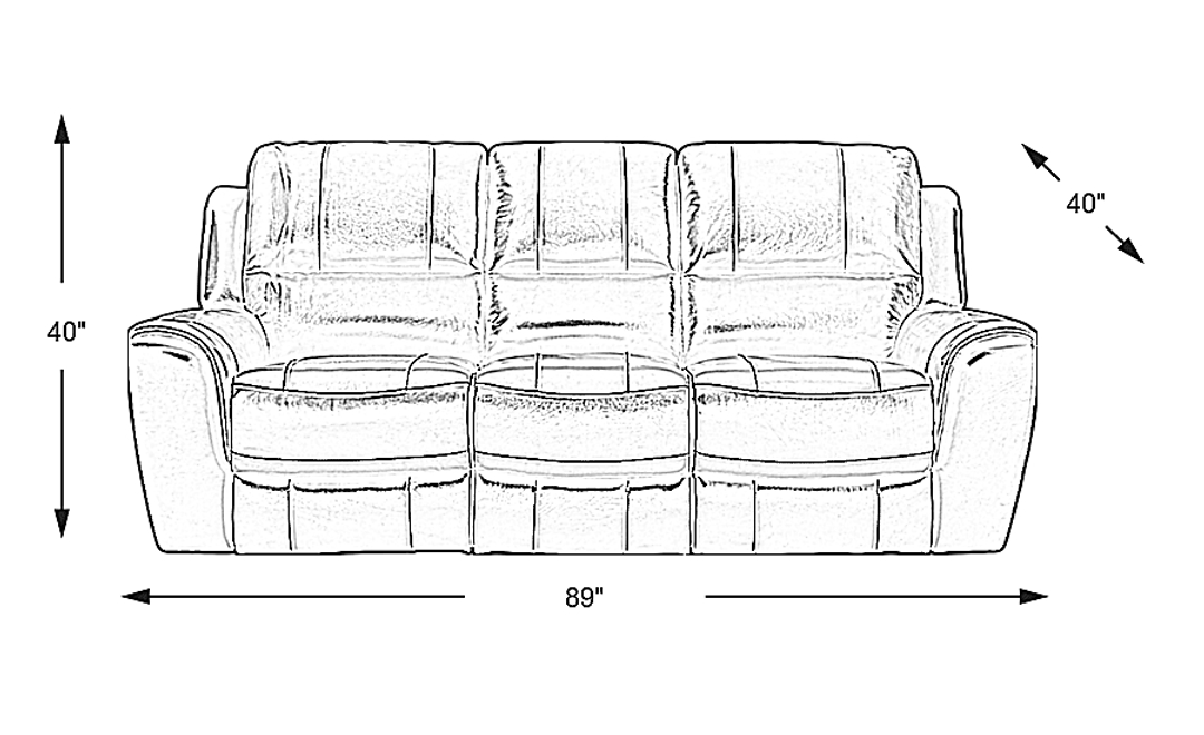 Lanzo Leather Non-Power Reclining Sofa