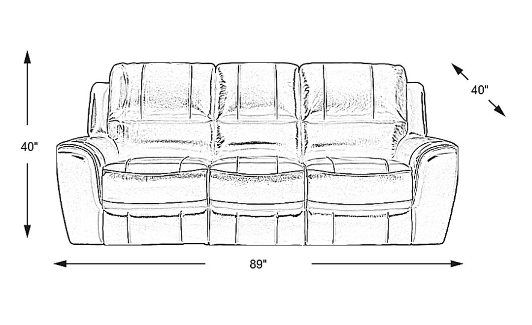 Lanzo Leather Non-Power Reclining Sofa