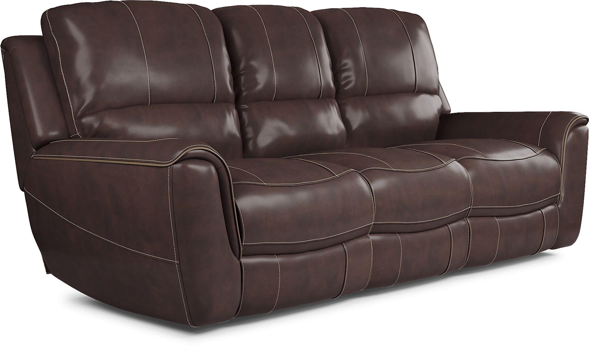 Lanzo Merlot Leather 3 Pc Living Room with Reclining Sofa - Image 3