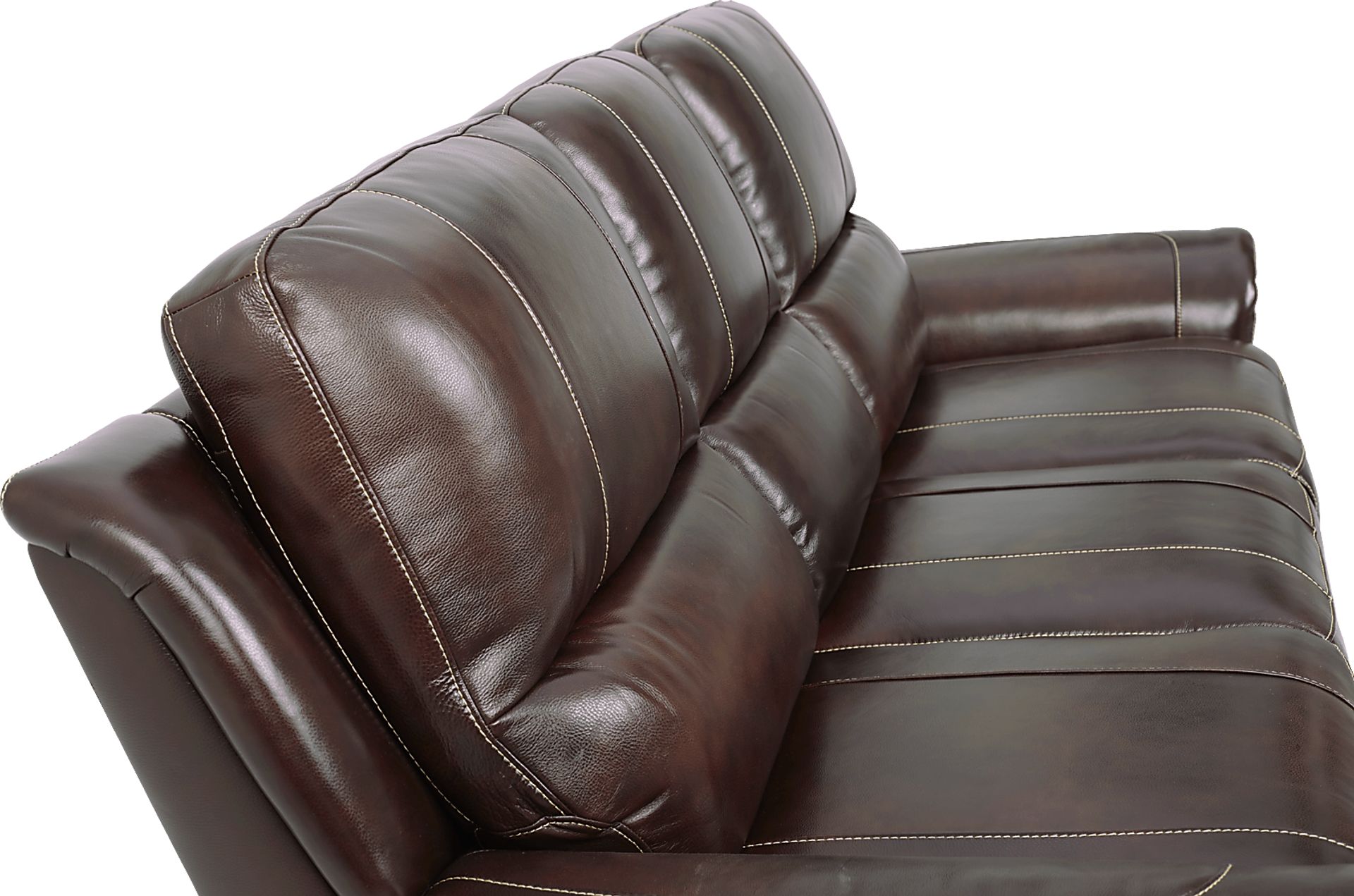 Lanzo Merlot Leather 3 Pc Living Room with Reclining Sofa - Image 6