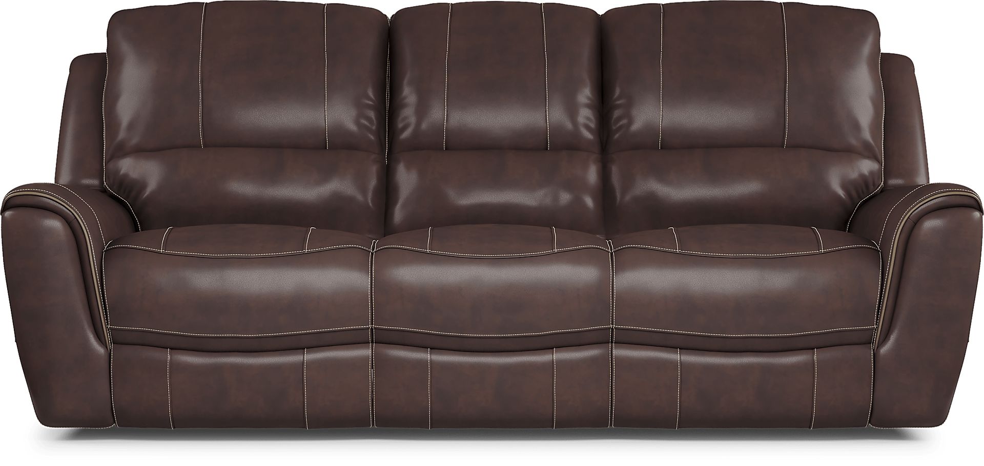 Lanzo Merlot Leather 3 Pc Living Room with Reclining Sofa - Image 2