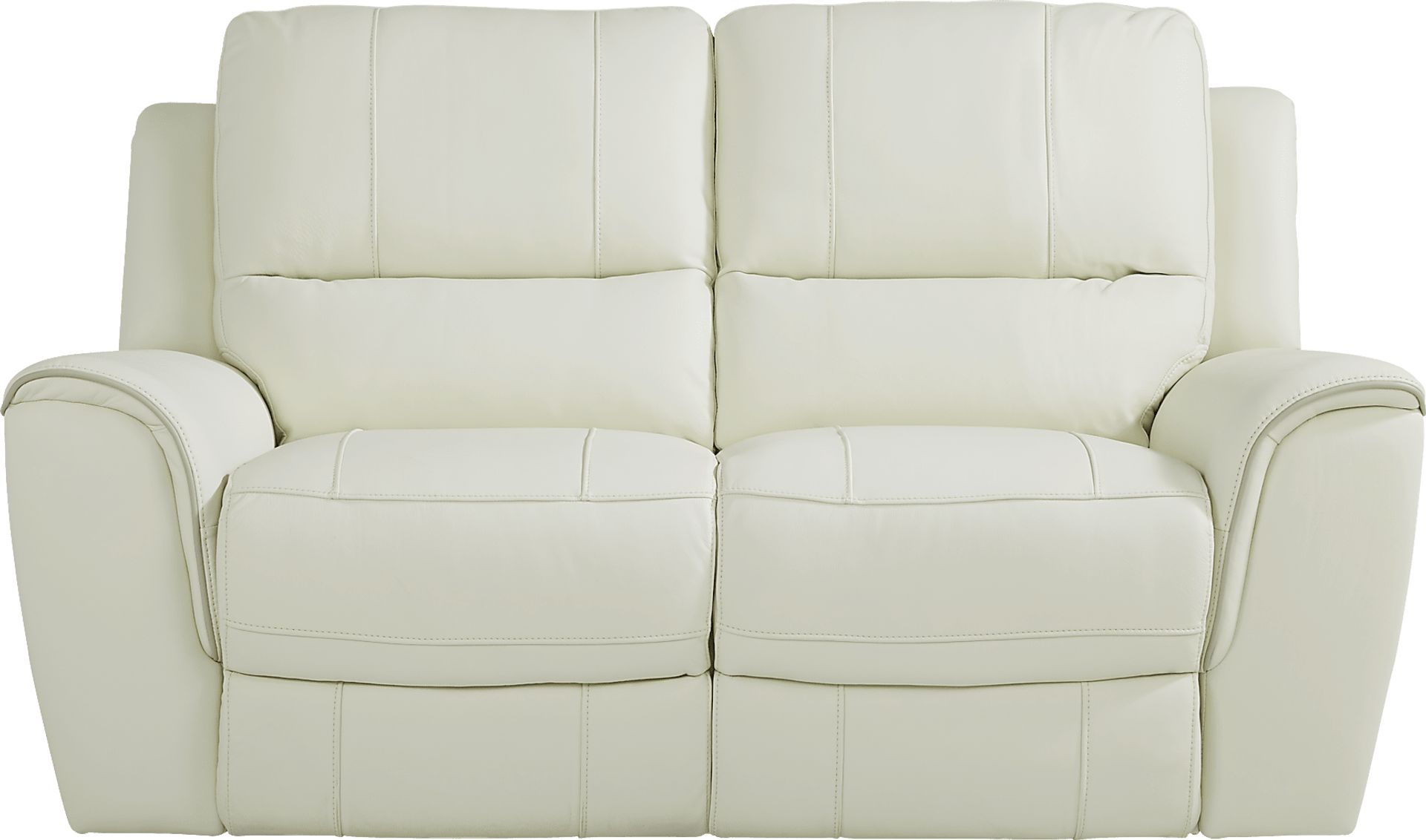 Lanzo Off-White Leather Loveseat - Image 1