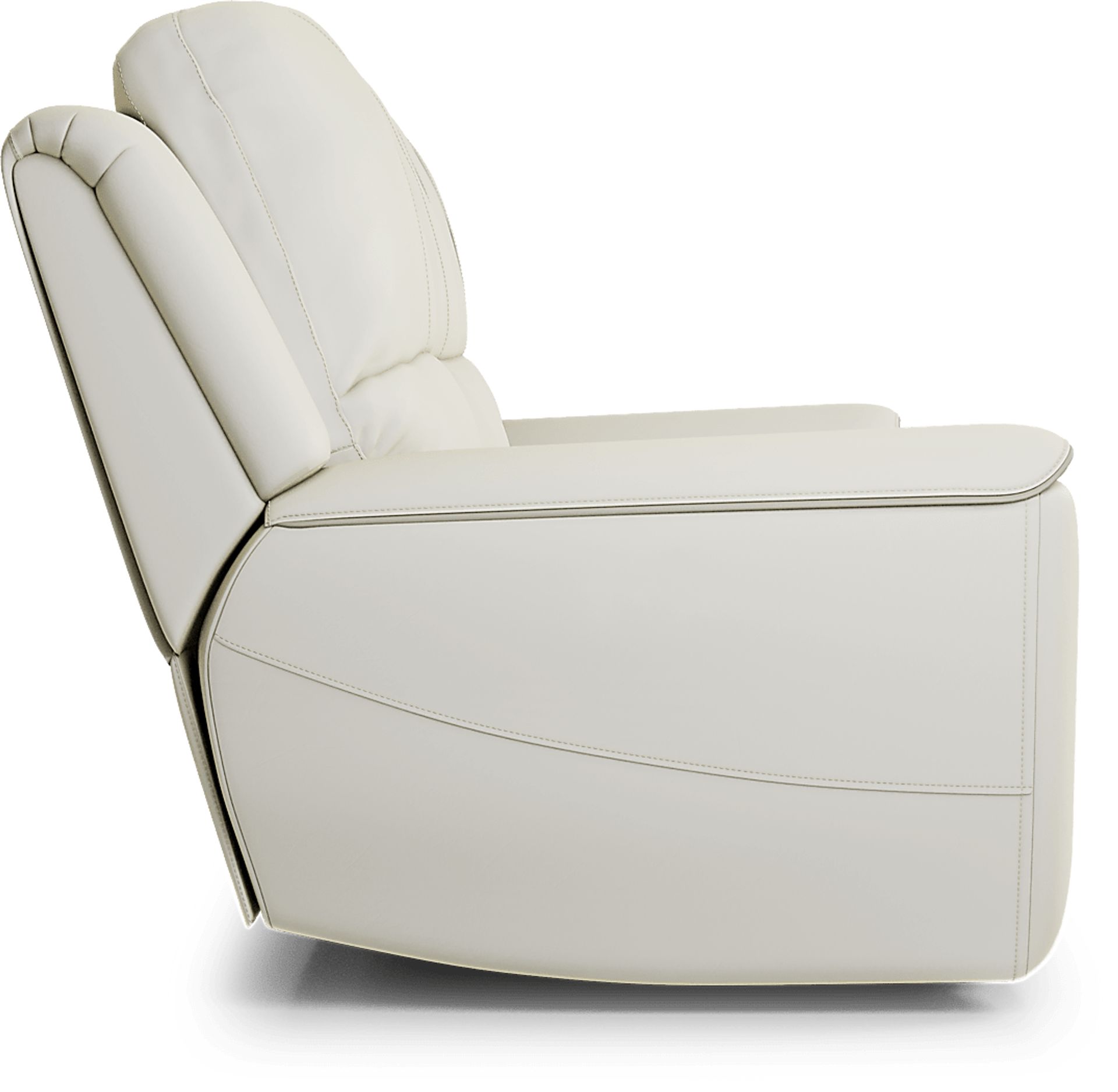 Lanzo Off-White Leather 3 Pc Living Room with Reclining Sofa - Image 4