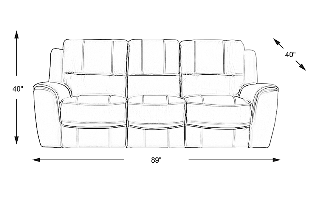 Lanzo Leather Non-Power Reclining Sofa