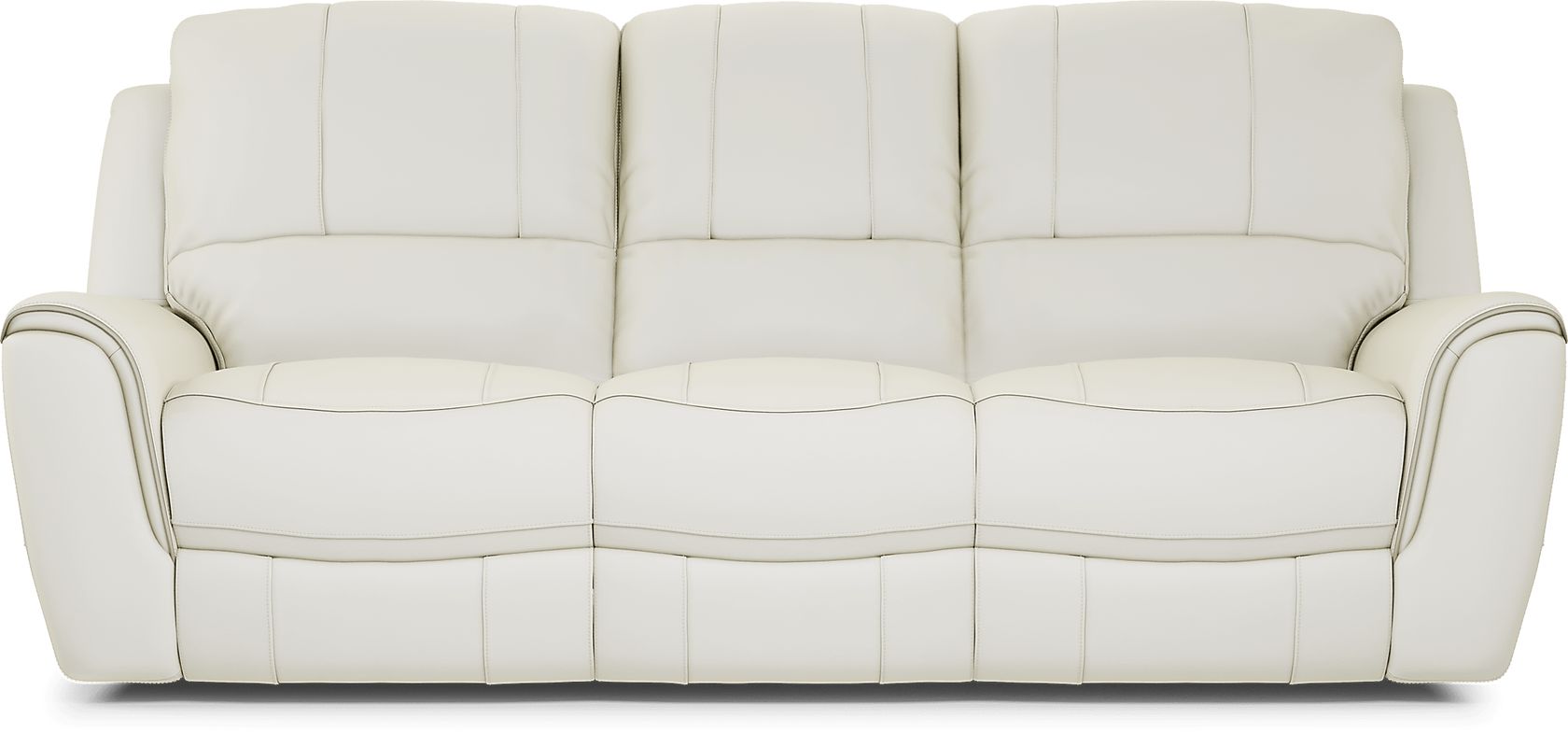 Lanzo 3 Pc Off-White Beige,White Leather Living Room Set With