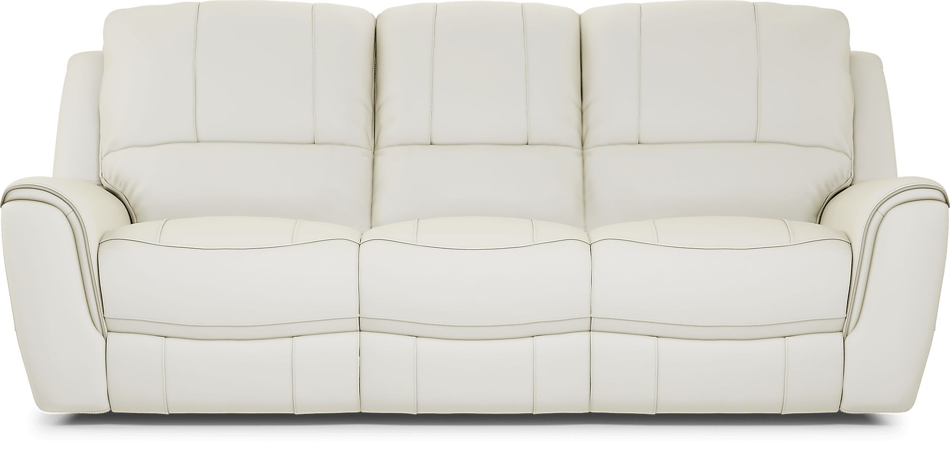 Lanzo Off-White Leather 3 Pc Living Room with Reclining Sofa - Image 2