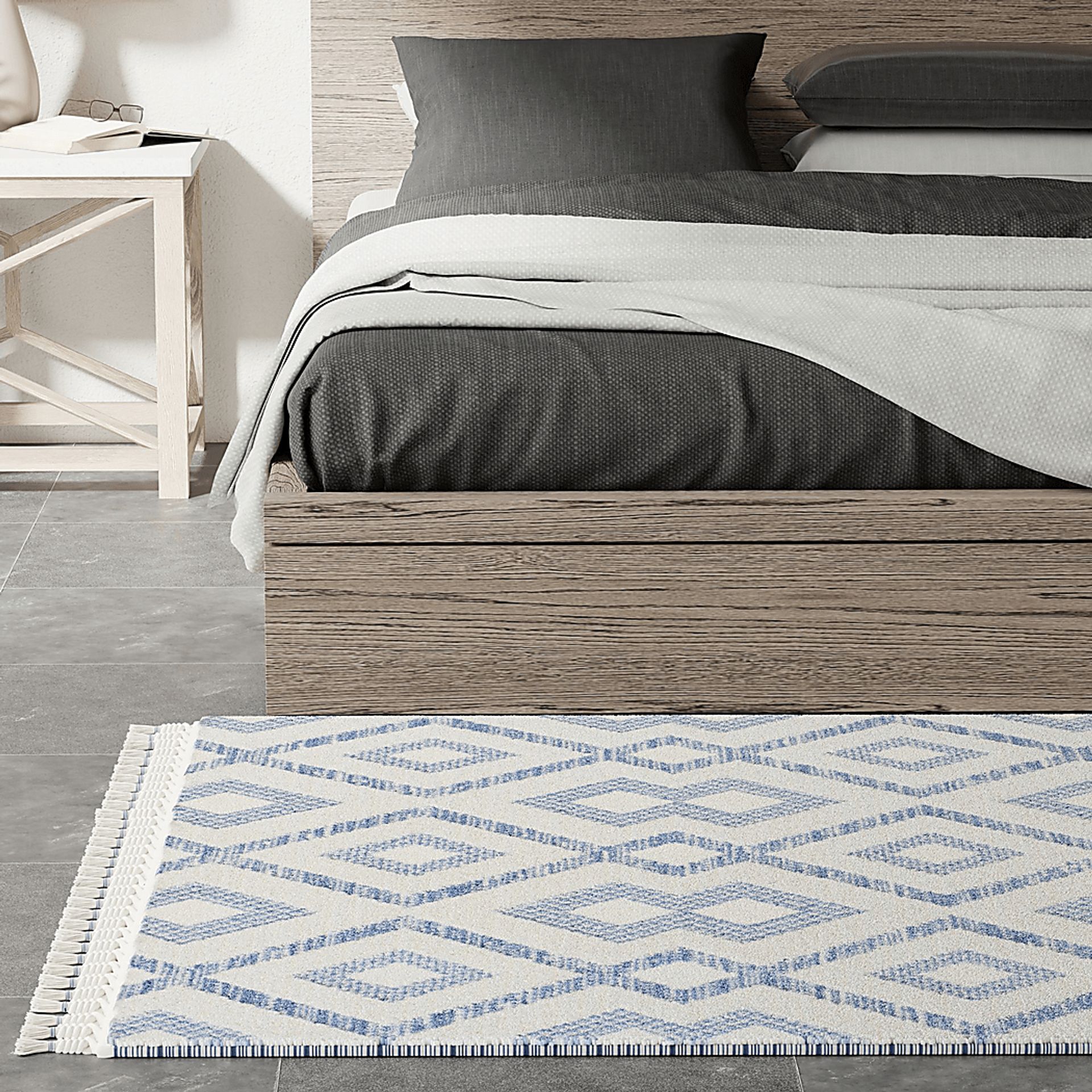 Laozui White/Blue 5' x 7' Rug - Image 3