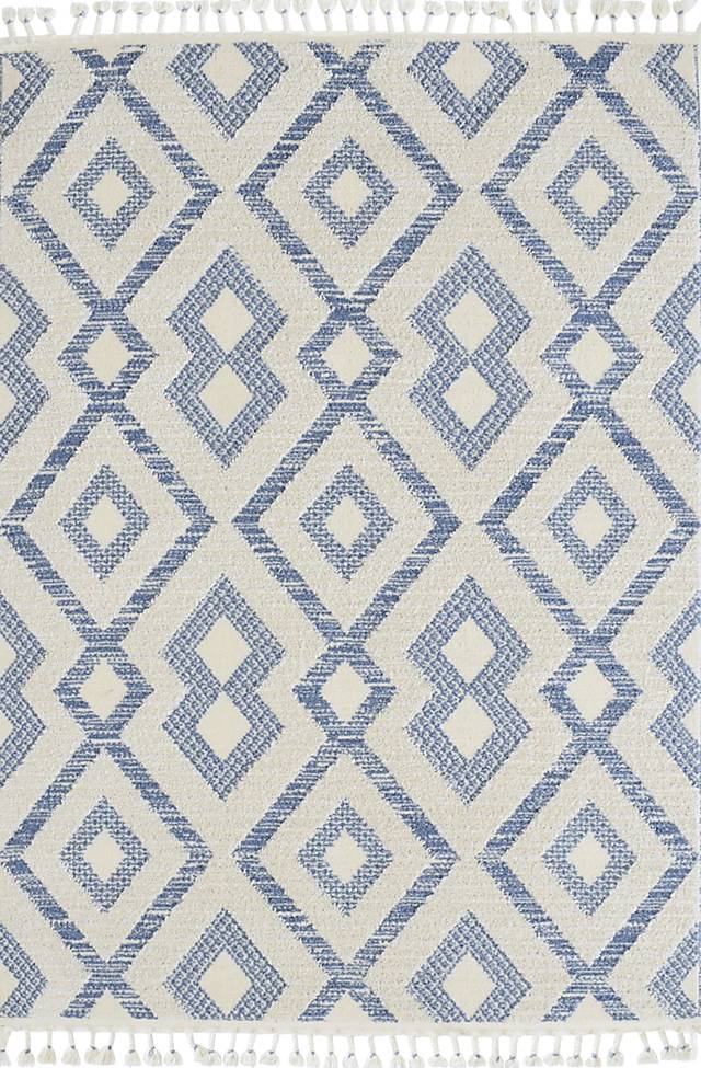 Laozui White/Blue 5' x 7' Rug - Thumbnail - Image 1