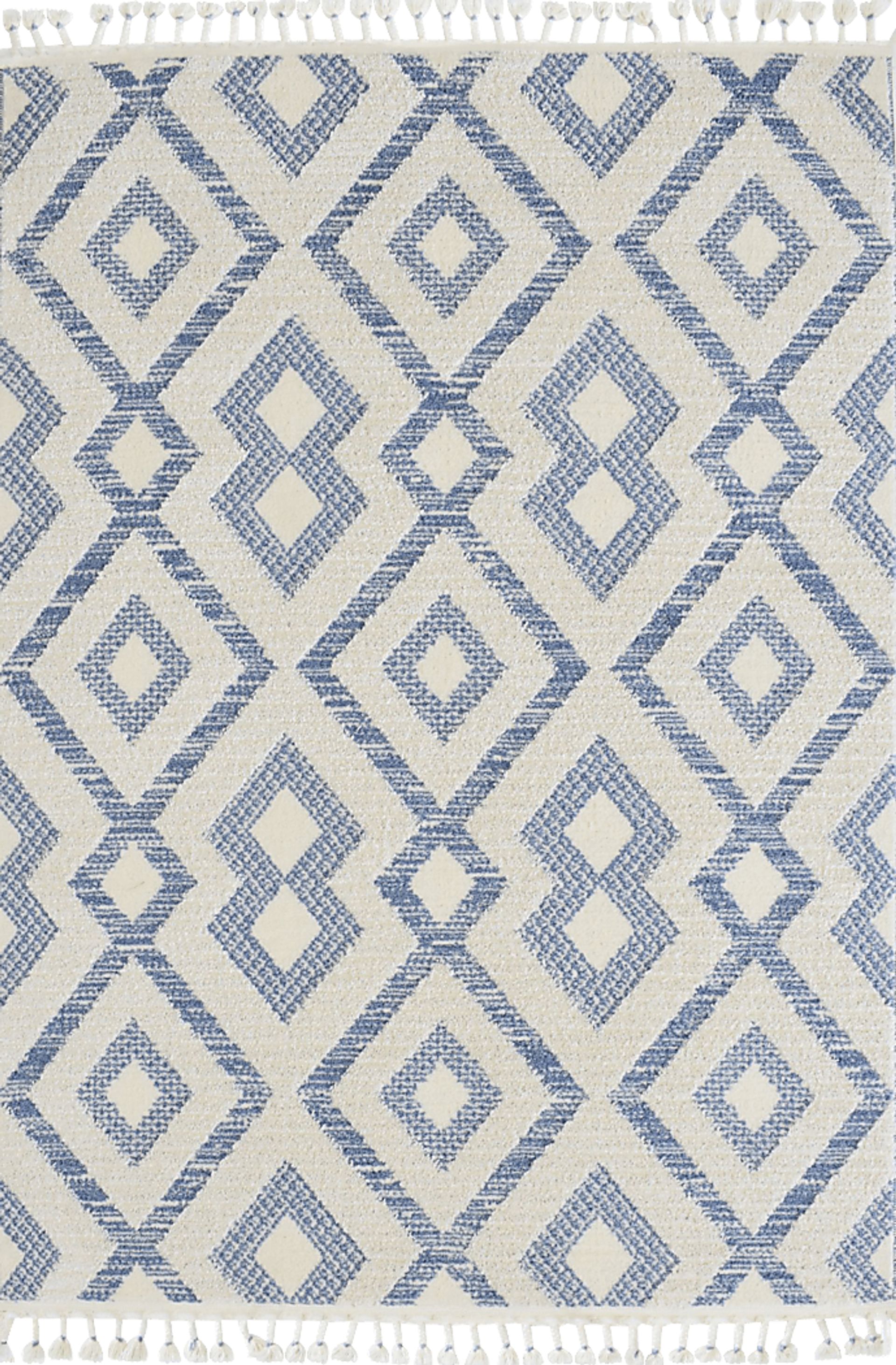 Laozui White/Blue 5' x 7' Rug - Image 1