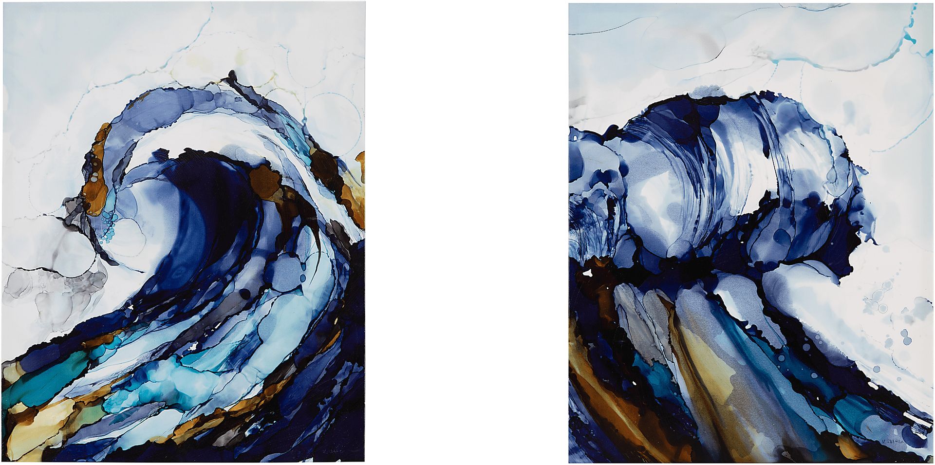 Lapidge Blue Gel Coat Canvas Set of 2 - Image 1