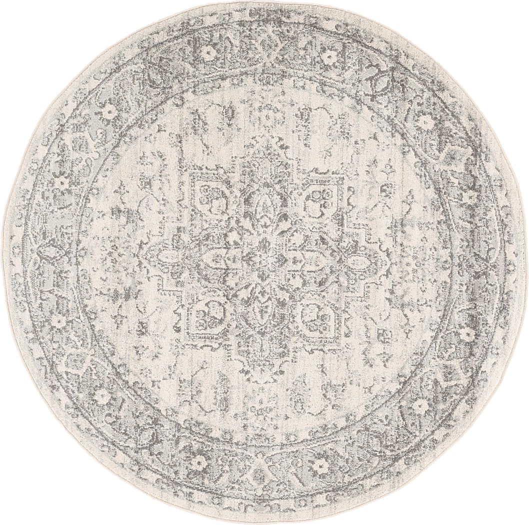 Lara Elle Gray 5'3 Round Rug