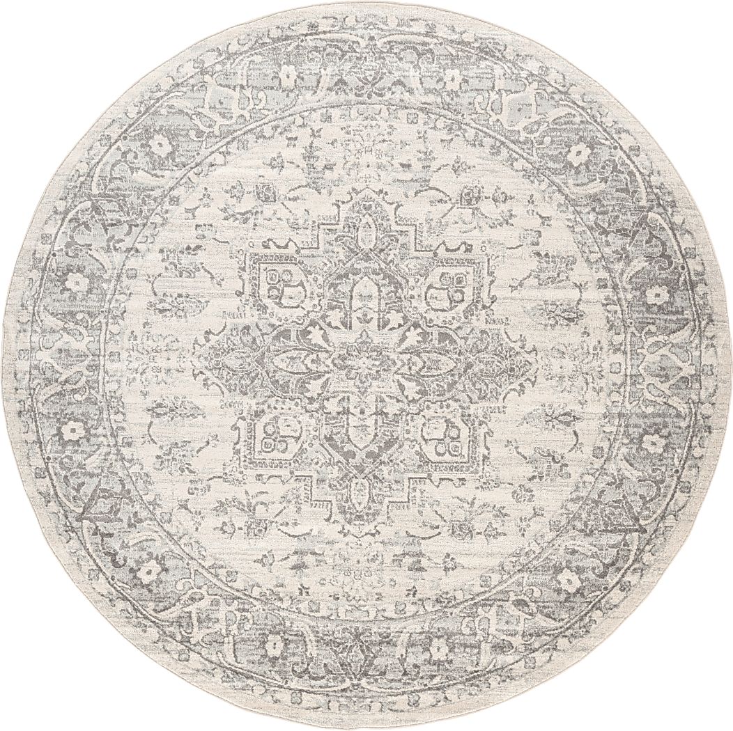Lara Elle Gray 7'10 Round Rug