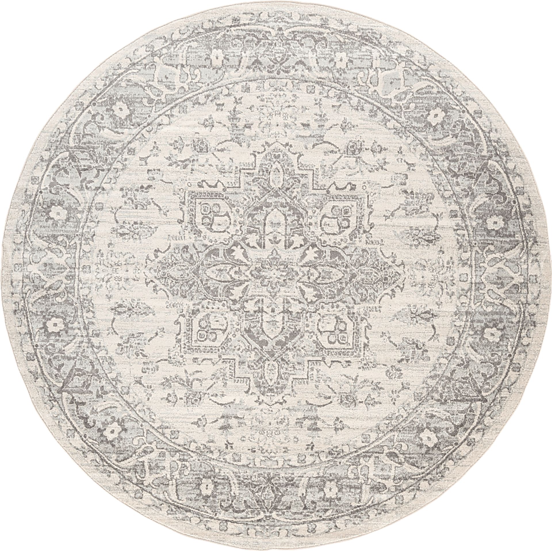 Lara Elle Gray 7'10 Round Rug - Image 1