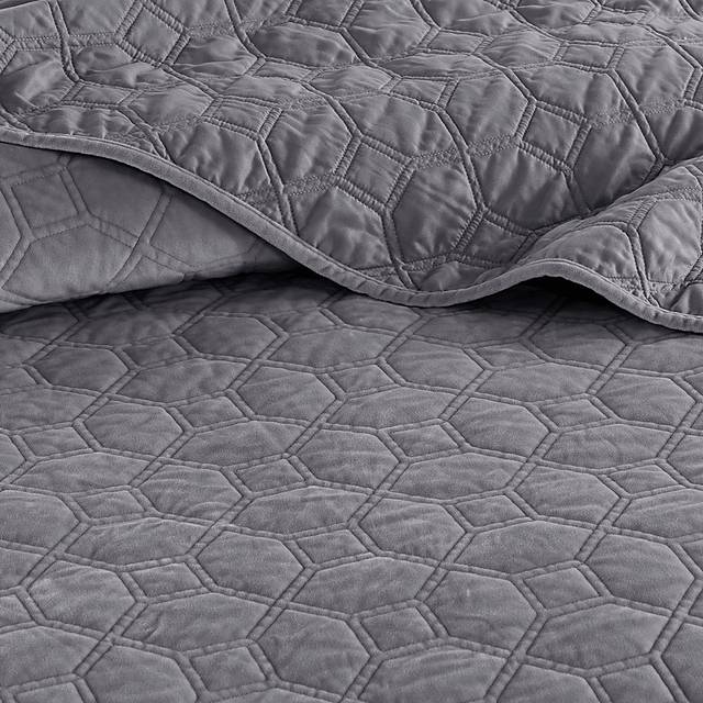Larah Gray 3 Pc King Coverlet Set - Thumbnail - Image 7