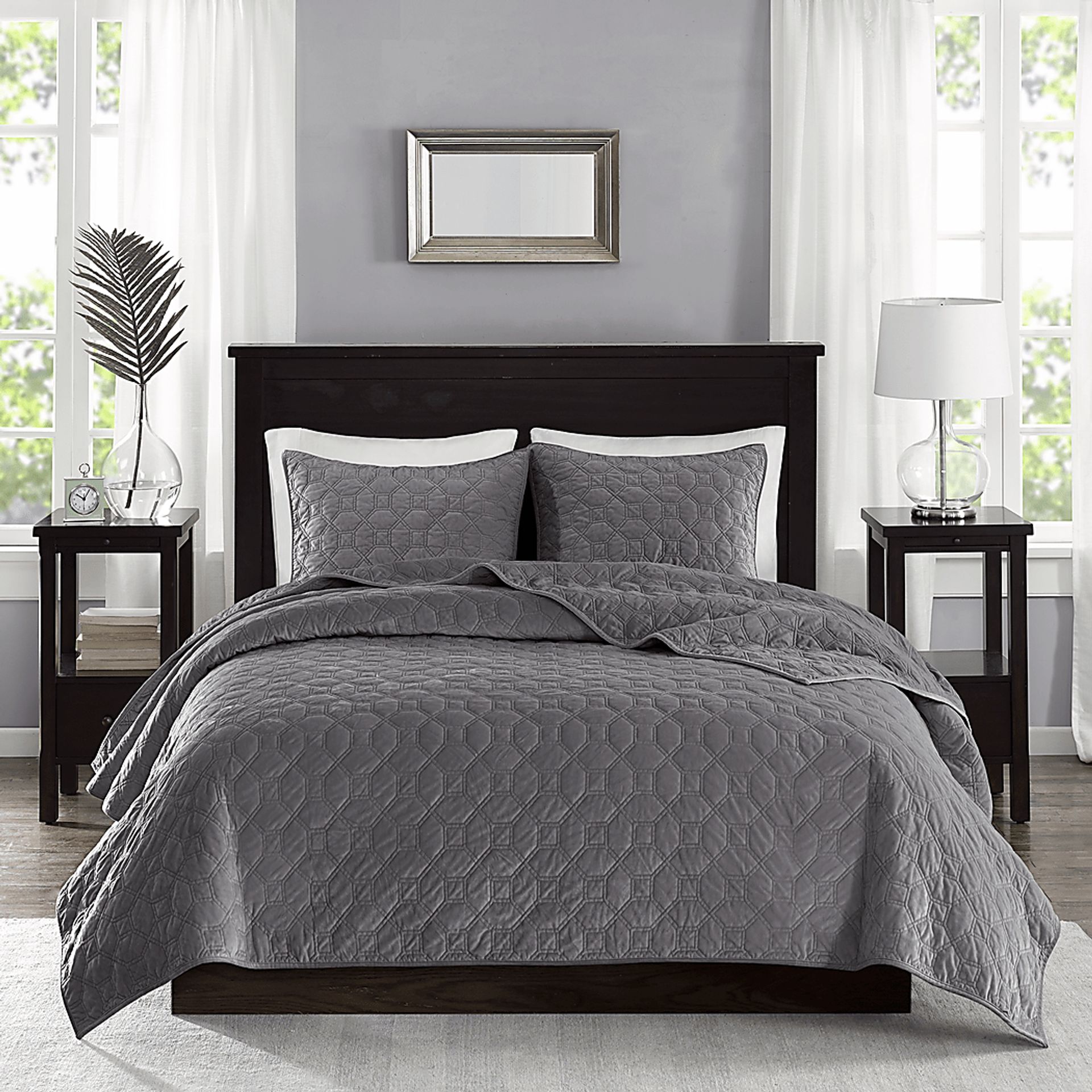 Larah Gray 3 Pc Queen Coverlet Set - Image 1