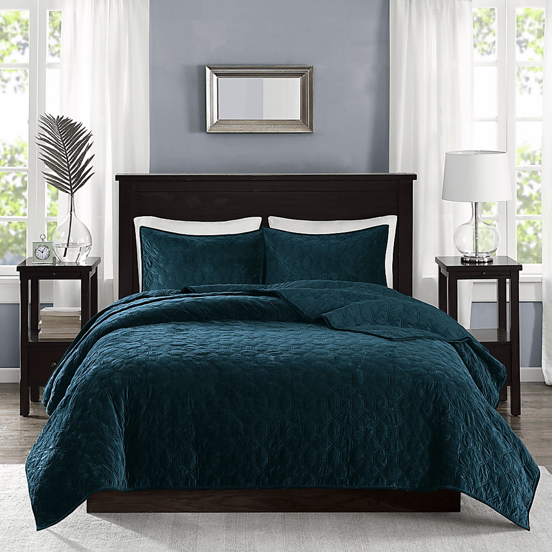 Larah Teal 3 Pc King Coverlet Set - Image 1