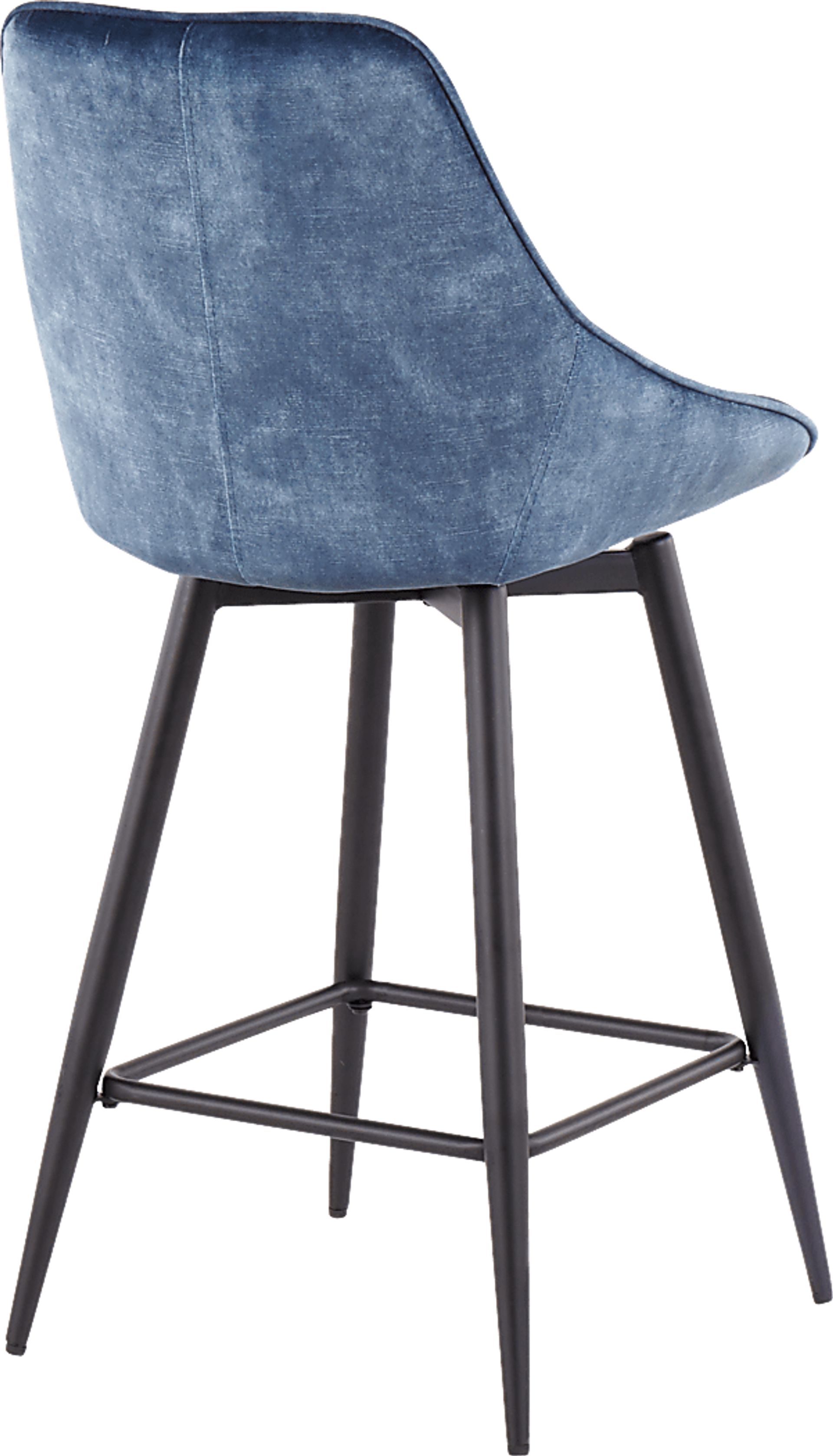 Laramore Blue Velvet Counter Height Stool, Set of 2 - Image 4