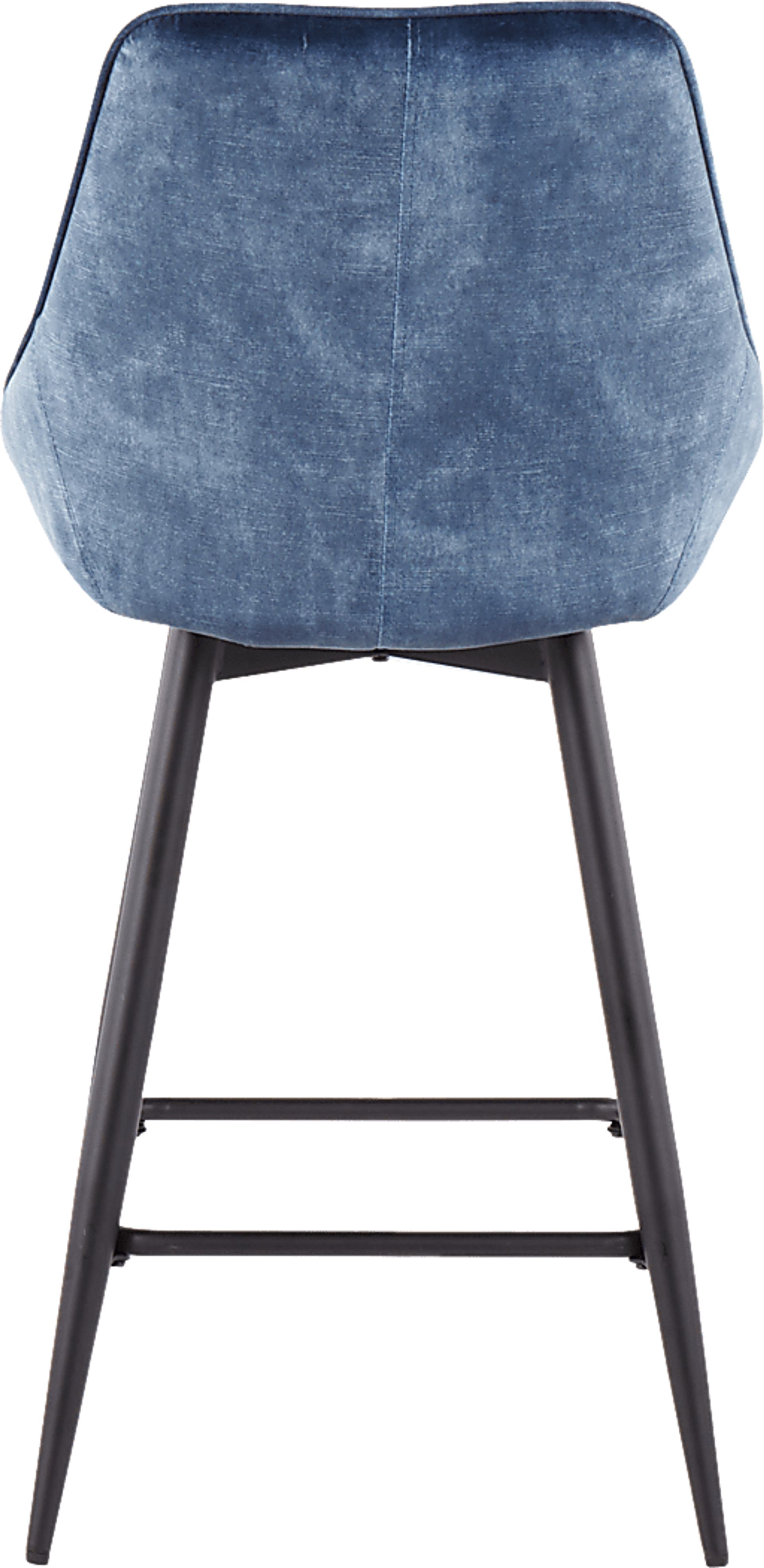 Laramore Blue Velvet Counter Height Stool, Set of 2 - Image 5
