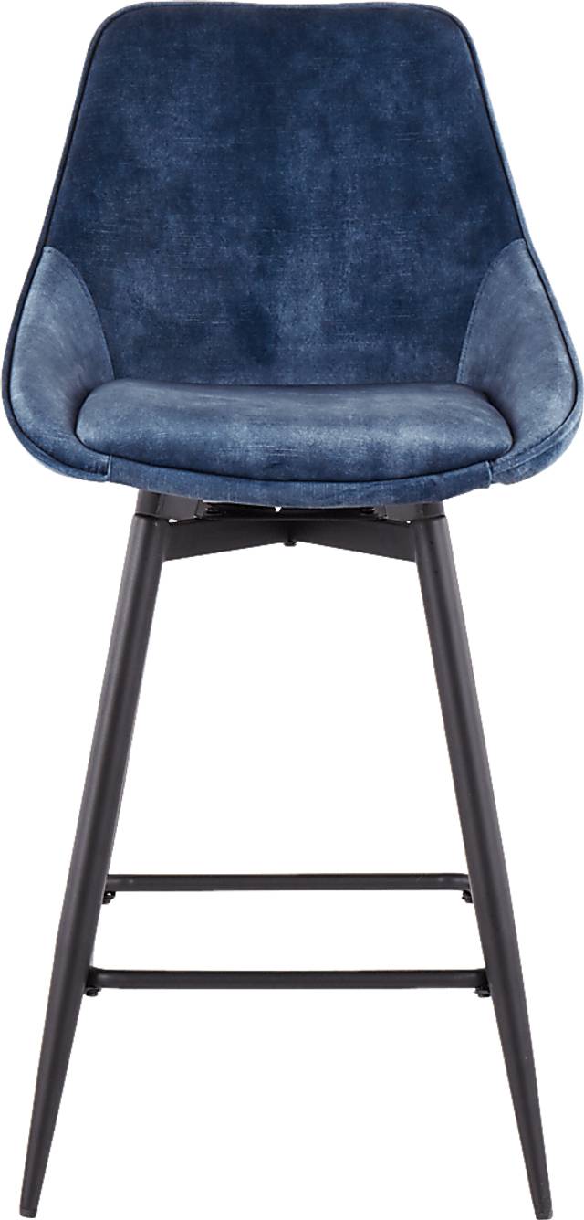 Laramore Blue Velvet Counter Height Stool, Set of 2 - Thumbnail - Image 6